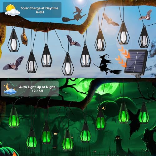 Solar String Lights for Outside, 21Ft Solar Patio Light with 10 Flickering - Image 3