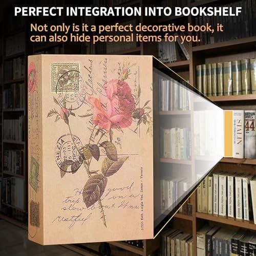 Decorative Book Safe Lock Box, Vintage Diversion Hidden Safe Faux Book Box - Image 4