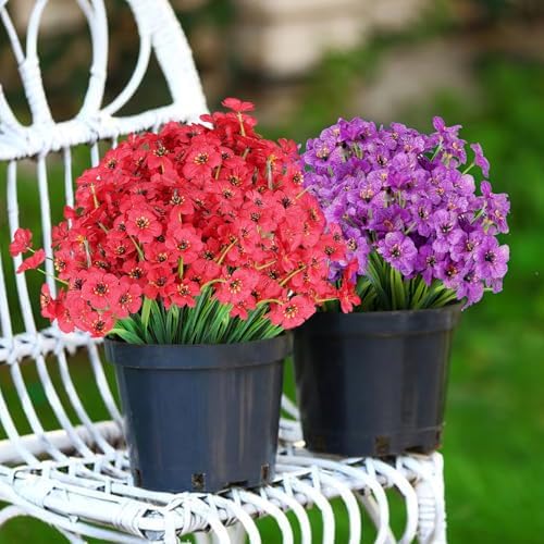AGIRL Artificial Flowers Outdoor UV Resistant Fake Plant Garden Patio Decor - Image 5