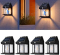 4 Pack Solar Wall Lights Outdoor with Motion Sensor, Vintage Solar Wall Lanterns, Dusk to Dawn IP65 Waterproof Solar Lights for Porch Patio Garage Fence Yard Garden (4, Black) by Unknown