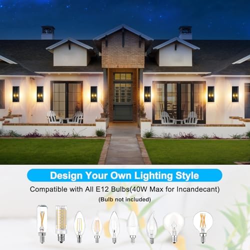 Large Outdoor Wall Lanterns, 18” Exterior Waterproof Rectangular Sconce - Image 5