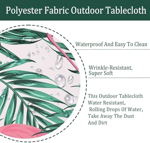 Outdoor Tablecloth with Umbrella Hole Umbrella Tablecloth Patio Tablecloths with Zipper for Courtyards, Terraces, and Beaches 60 x 84 in - Image 5