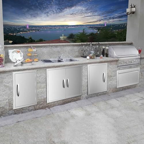 BBQ Access Double Doors 28Wx23H Flush Mount Stainless Steel Outdoor Kitchen Door for Outside Cabinets and BBQ Island - Image 7