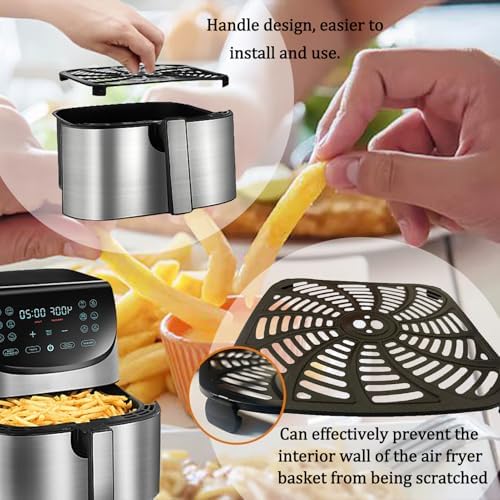 8QT Air Fryer Tray for Gourmia GAF856 Air Fryers, Upgraded Double Layer Nonstick Coating Air Fryer Grill Pan Crisper Plate Rack Grate Grid Shelf for 8QT Gourmia Air Fryer, Dishwasher Safe - Image 5