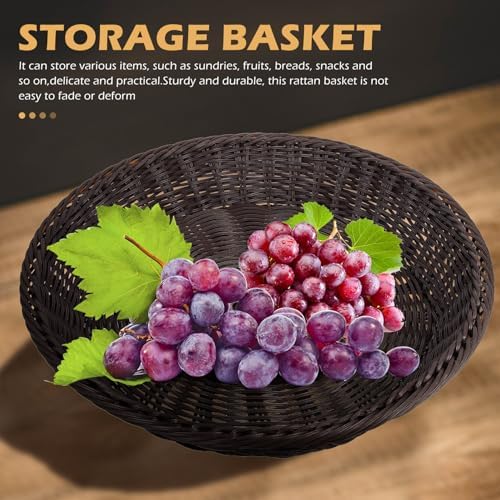 Multipurpose Woven Bread Basket Storage for Tabletop Serving | PP Plastic, Natural Woven Look, Large Capacity for Dried Fruit and Pastries, Modern Simple Style - Image 2