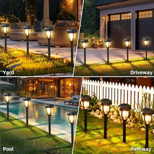 DERAYSION Solar Lights Outdoor, LED Solar Pathway Lights Garden Lights - Image 5