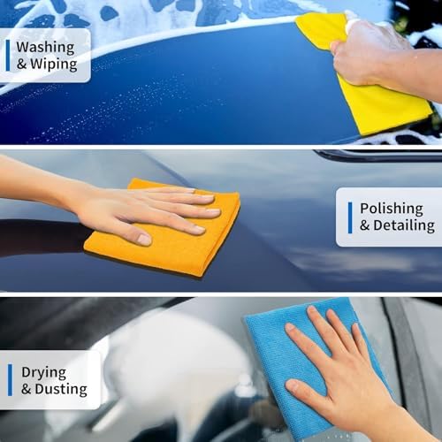Microfiber Cleaning Cloth, 200 Pack Cleaning Rags Microfiber Towel Bulk Absorbent Lint-Free Wash Cloths, All-Purpose Towels for Cars, Shop, Automotive, Garage, Home & Kitchen - Image 4