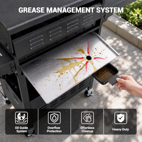 HUGROVE 4-Burner Propane Gas Grill for Outdoor Cooking 40000 BTU Black - Image 5