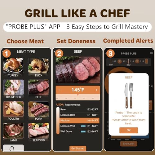 Real-Time Alerts Wireless Meat Thermometer - Long Range Bluetooth - Image 5