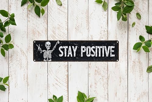 Stay Positive Metal Wall Sign 4x16in Boho Inspirational Plaque for Bedroom Office Living Room Nursery Home Decor - Image 6