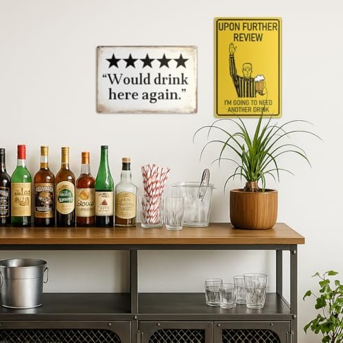 12x8″ Bar Sign | Vintage Man Cave Decor Would Drink Here Again, 2484 - Image 2