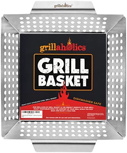 Grillaholics Vegetable Grill Basket for Outdoor Grill by Grillaholics