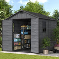 UDPATIO 8x8 FT Resin Storage Shed, Plastic Outdoor Sheds, Dark Grey by UDPATIO
