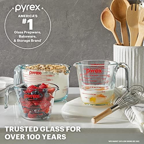 Pyrex 4-Cup Glass Measuring Cup For Baking and Cooking, Dishwasher, Freezer, Microwave, and Preheated Oven Safe, Essential Kitchen Tools (Pack of 2) - Image 5