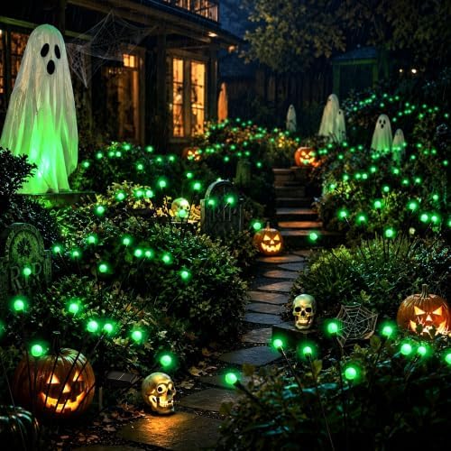 Solar Halloween Decorations (4Pcs 40LED), Green Halloween Solar Lights - Image 6