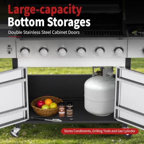 6-Burner Propane Gas Grill with Side Burner, 620 Sq. In. - Image 7