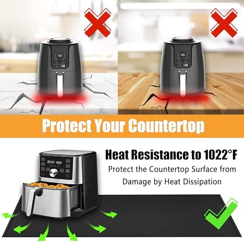 Heat Resistant Mats for Air Fryer on Countertop, 48 x 24in, Black - Image 4