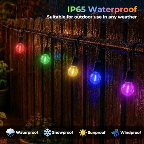 GvvooHome G40 Colored LED Outdoor String Bulbs for Christmas, 36 Pack - Image 4