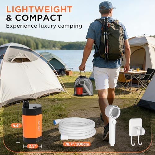 Ann Katy Portable Camping Shower Pump,Rechargeable Electric Outdoor Shower - Image 6
