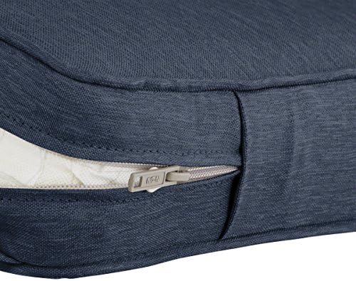 Classic Accessories Montlake Water-Resistant 17 x 17 x 3 Inch Square Outdoor Seat Cushion, Patio Furniture Chair Cushion, Heather Indigo Blue, Outdoor Cushion Cover - Image 5