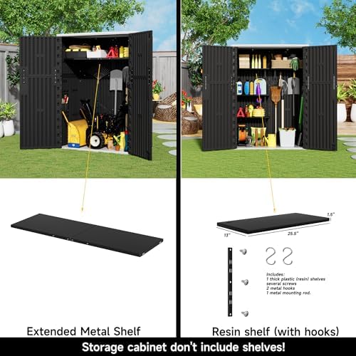 Mrosaa Vertical Outdoor Storage Cabinets,Plastic Sheds&Outdoor Storage with Floor,Outdoor Storage Box Waterproof/Lockable for Garage,Bike,Tools Storage Shed (57Cu.ft) - Image 5