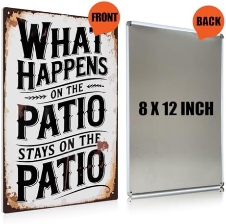 BEASTZHENG Metal Tin Sign Porch Rules Sign Outdoor Tin Plaque Porch Signs Wall Art Porch Rule Wall Decor Relax Rustic Vintage Tin Iron Hanging Gift for Farmhouse Porch Patio Door Decoration - Image 2