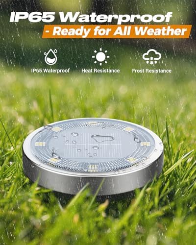 Btfarm 12 Pack Solar Lights Outdoor Waterproof, 8 LED Solar Ground Lights - Image 3