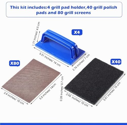 Reallnaive 124 Pcs Griddle Cleaning Kit for Flat Top Grill,Blue - Image 3