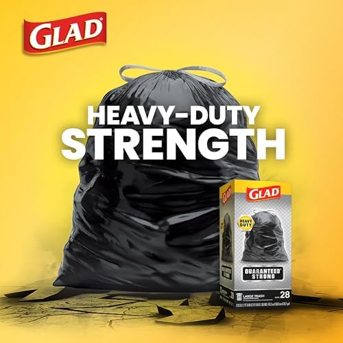 Glad Protection Series Large 30 Gallon Trash Bags, Unscented Heavy Duty Garbage Bags, with Drawstring, 70 Count (Packaging May Vary) - Image 2