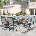 Sophia & William Outdoor Dining Set for 6 w/Wood-Look Table & Grey Chairs by SophiaWilliam