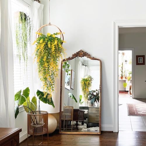 RECUTMS Artificial Plants Hanging Outdoor Fake Yellow Plants Hanging Vines - Image 5