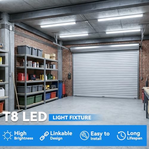 SHOPLED 4FT LED Shop Light, 50W 7500LM D-Shape, Linkable 6000K Cool White - Image 6