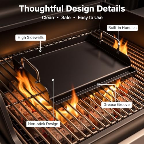 Nonstick Cast Iron Griddle for Gas Grill Griddle 25" x 16" Flat Top Griddle - Image 5