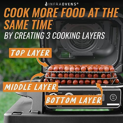 Stainless Steel Rack Set for Ninja Woodfire Outdoor Grill and Smoker with Waterproof Cooking Guide Accessory OG701 OG751 7-in-1 Wood Fire Electric Air Fryer Accessories, Dishwasher Safe by INFRAOVENS - Image 2