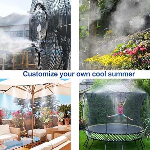 LANDGARDEN Outdoor Misting Cooling System, 100FT Mister Line+26 Brass Misting Nozzles,DIY Easy-Assemble.Water Mist Kit for Garden Porch Greenhouse Umbrella Canopy Fan - Image 7