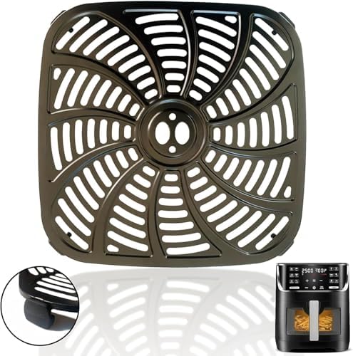 8QT Square Air Fryer Tray for Gourmia GAF824 Air Fryers, Upgraded Double Layer Nonstick Coating Air Fryer Grill Pan Crisper Plate Rack Grate Shelf for 8QT Gourmia Air Fryer, Dishwasher Safe by chengziyue