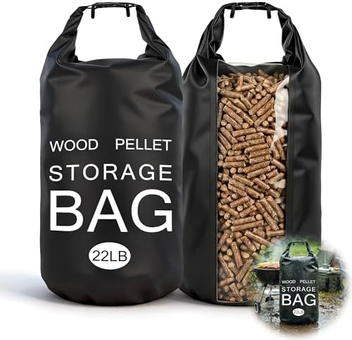 2 Pack 22LB Waterproof Wood Pellet Storage Bags with Handles by Ajerg