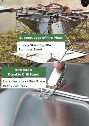 CAMPINGMOON Large Portable Fire Pit Grill Wood Burning MT-045 - Image 4