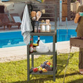 Domi Outdoor Kitchen Island with Storage, Aluminum Kitchen Island Prep Table with Double Storage Rack, Freestanding Corner Cabinet with Protective Cover Indoor Outdoor by domioutdoorliving