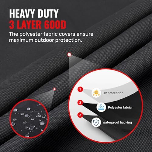 Grillman Waterproof BBQ Grill Cover for Outdoor Grills, 58 Inch, Black - Image 4