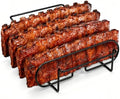 Rib Rack for Smoking –Rib Racks for Grilling and Smoking for 4 Full Racks of Ribs– Fits 18" Smoker, Weber, Kamado, Traeger – BBQ Grill Accessories for Men & Meat Lovers（11", Black, 1 Pack） by Unknown