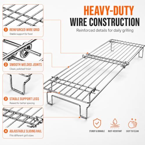 Hisencn Universal Adjustable Warming Rack for Gas Pellet Griddle Smoker - Image 4