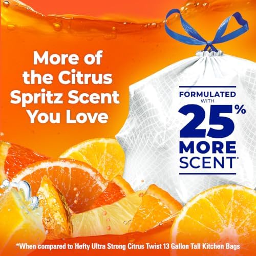 Hefty Ultra Strong Signature Scents 13G Trash Bags, Citrus Spritz, 80ct - Image 2