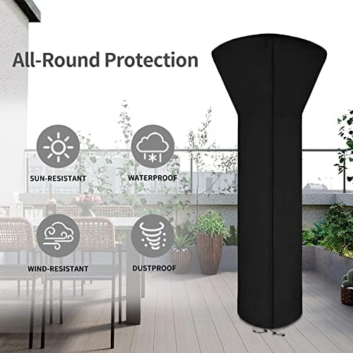 Easy-Going Patio Heater Cover, 89"H x 33"D x 19"B, Black - Image 7