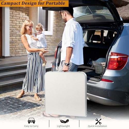 3.0 Ft Folding Portable Camping Table White - Image 7
