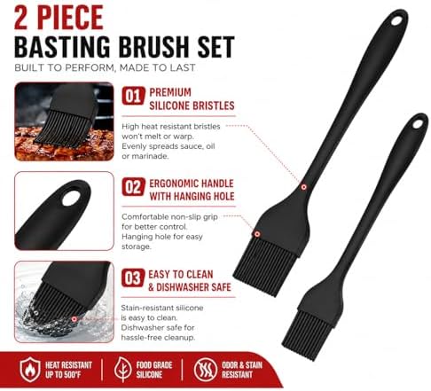 BBQ Grill Basket Set, Stainless Steel Grilling Basket with 12 Inch BBQ Tongs & Oil Sprayer, 12.6 x 8.7 x 2.36 in Folding Barbecue Basket for Fish, Vegetables, Shrimp, Steak, Outdoor Grilling - Image 5