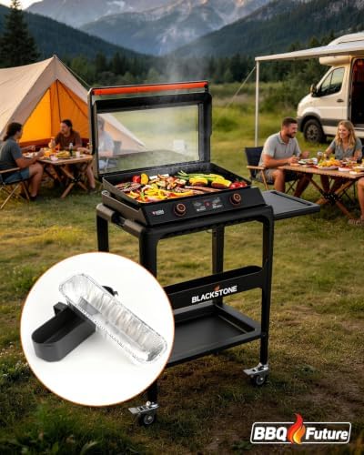 BBQ Future Grease Cup with 20 Pack Aluminum Foil Liners for Blackstone 22 Inch Electric Griddle, Grease Catcher Drip Pan Tray Replacement for 17" & 22" Electric Griddle Models 8001, 8003, 8000, 8005 - Image 5