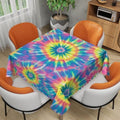 Tie Dye Tablecloth 54x54 Inch Square Hippie Colorful Swirls Rainbow Tablecloths Polyester Table Cloth for Holiday Parties Kitchen Dining Indoor Outdoor by Unknown