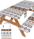 Fitted Picnic Table Cover with Bench Covers Fitted Rectangle Table Cloth Tablecloth Camping Gear Essentials Rv Accessories Road Trip Supplies Car Travel Must Have 8 Ft Foot Feet 96in Boho Bohemian by Wrakus
