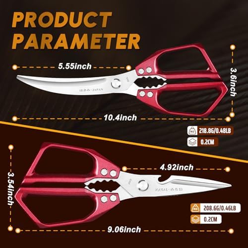 HUUSK Kitchen Shears Heavy Duty - Japanese Kitchen Scissors All Purpose - Image 6
